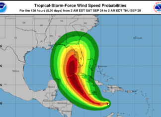 a map of the tropical storm system