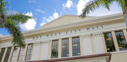 the front entrance of key west city hall
