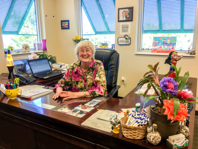 Sylvia Murphy at her desk