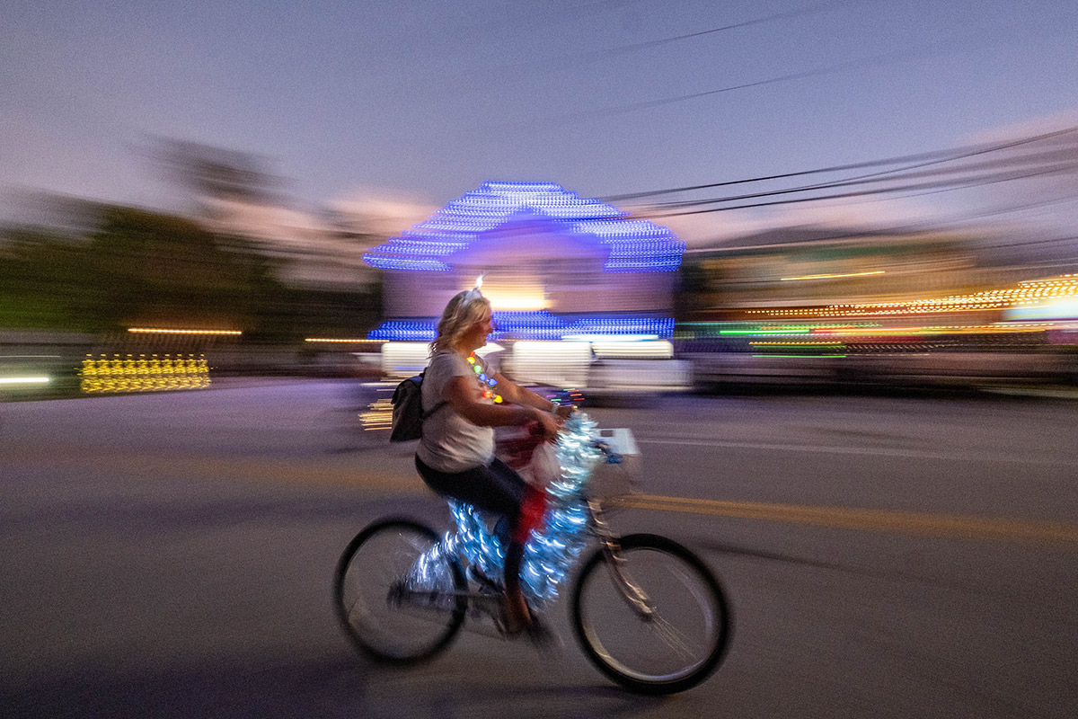 LIGHTED BIKES RIDE THROUGH ISLAMORADA