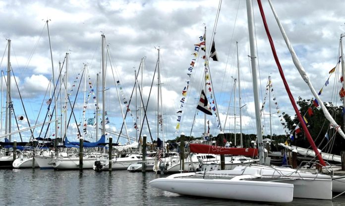 UK Sailing Club 5 a group of sailboats docked at a marina