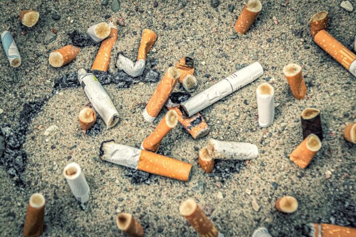 a lot of cigarettes that are laying on the ground