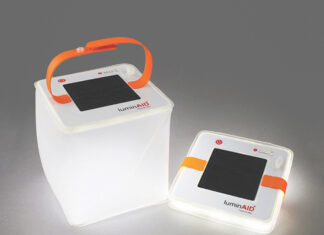 a white box with an orange handle and a white box with an orange handle