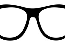 a pair of glasses on a white background