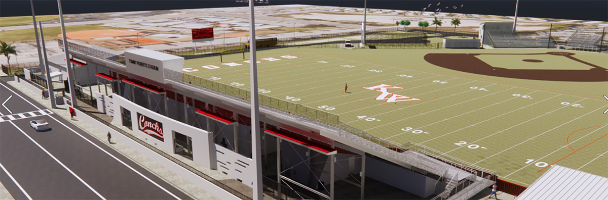 BYE, BYE, BLEACHERS: WORK STARTS AT NEW HIGH SCHOOL STADIUM