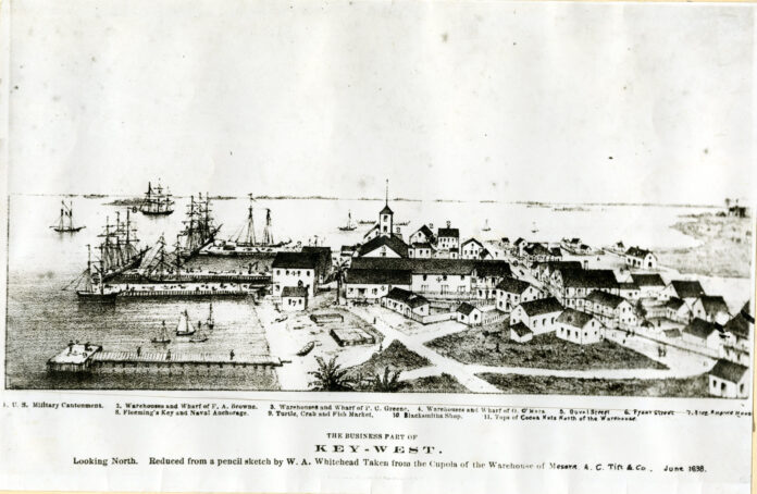 a black and white drawing of a harbor