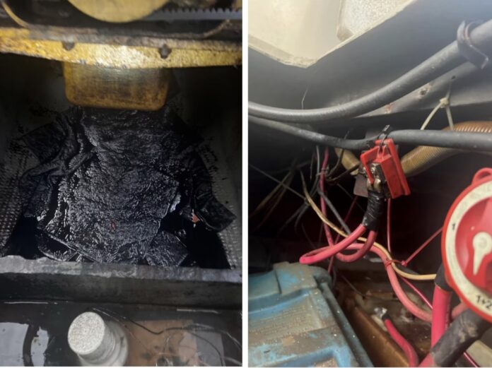 a split photo of the inside of a vehicle and a picture of the inside of
