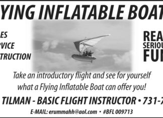 a flyer for a flying inflatable boat