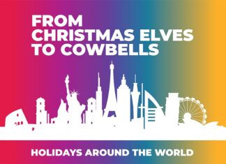 a poster with the words from christmas elves to cowbells