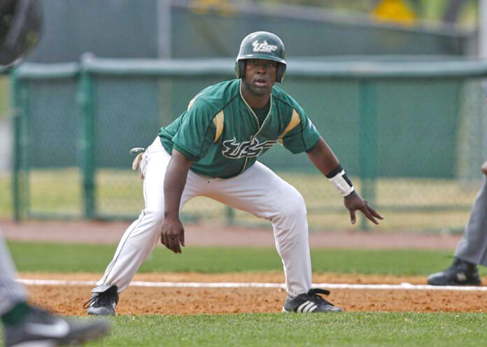 a baseball player standing on top of a field