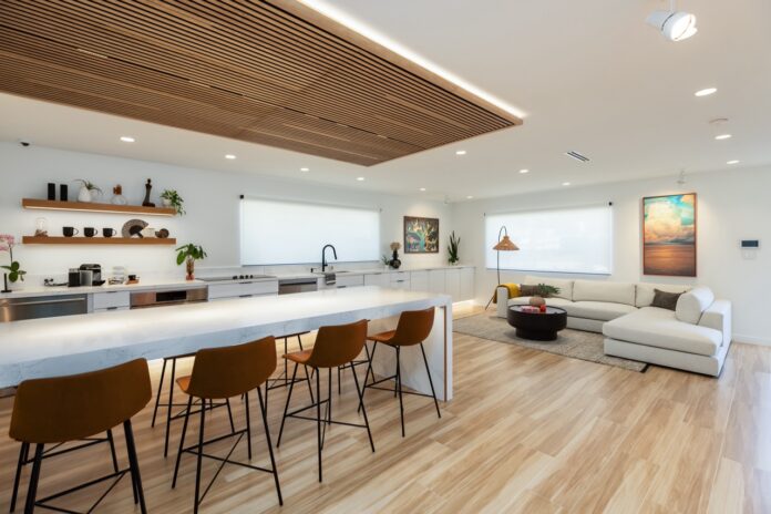 a large open concept kitchen and living room