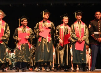 a group of graduates standing on a stage
