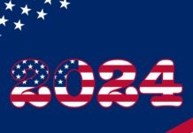the american flag with the numbers 2054 written in red, white, and blue