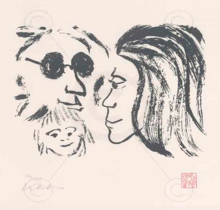 a drawing of a woman and a child