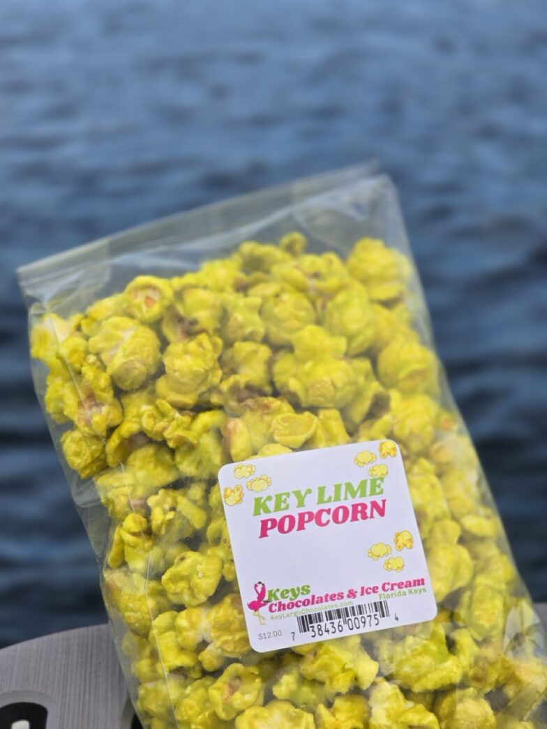 a bag of popcorn sitting on top of a boat