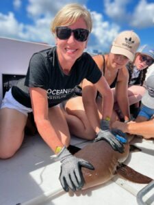 a group of people sitting on top of a boat