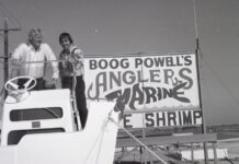 a couple of people standing on top of a boat