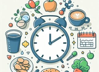 FUNCTIONALLY CAFFEINATED WELLNESS: NUTRITIONAL TIMING IS CRITICAL a clock surrounded by food and drinks