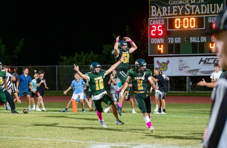 a football game is being played on a field