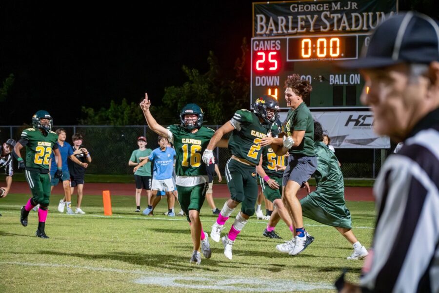 a football game is being played on a field