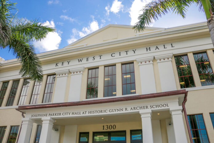 the front entrance of key west city hall