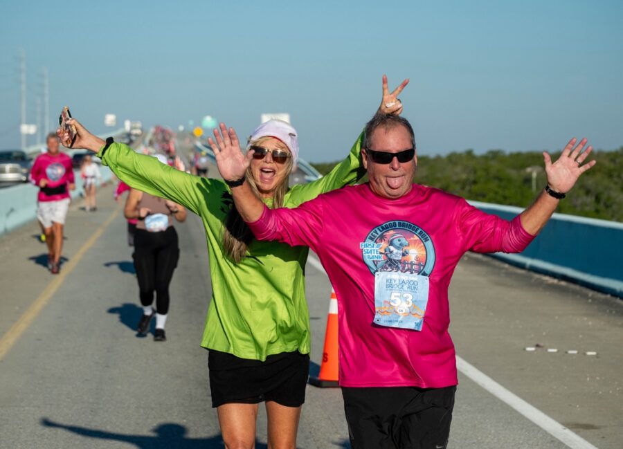 a couple of people that are running in a race