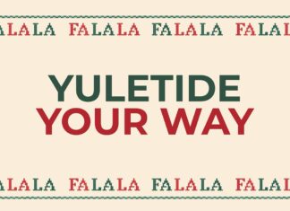 a sign that says yuletide your way