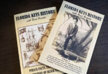 two florida keys history books on a table