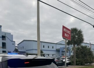 a police car parked on the side of the road