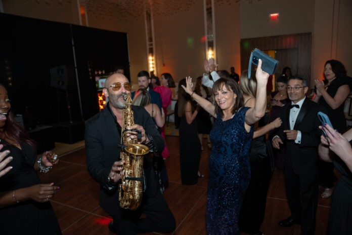 a group of people on a dance floor