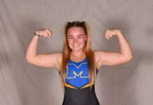 a woman posing for a picture in a wrestling suit