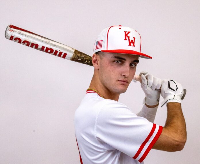 a man in a baseball uniform holding a bat