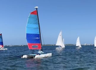a group of sailboats sailing on a body of water