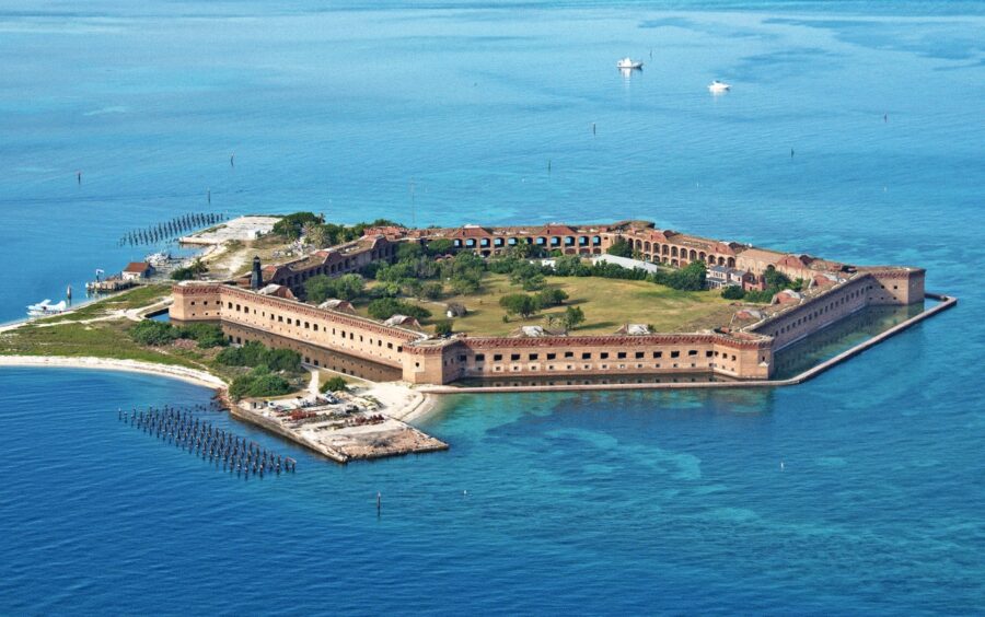 an island in the middle of the ocean