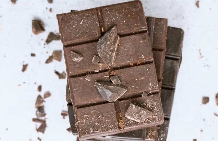 a close up of a piece of chocolate