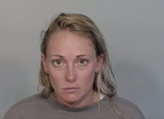 a woman in a gray shirt is looking at the camera