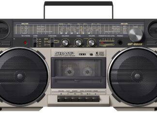 KEY WEST KIDS ROCK ‘80s TUNES AT CONCERT an old fashioned radio with a boombox on top of it