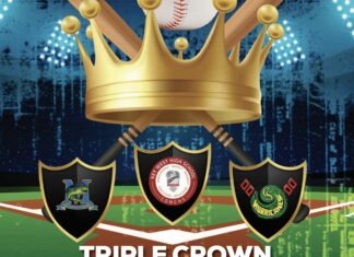 a baseball with a crown on top of it