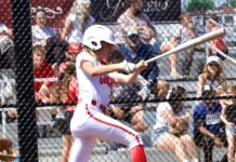 a baseball player swinging a bat on top of a field