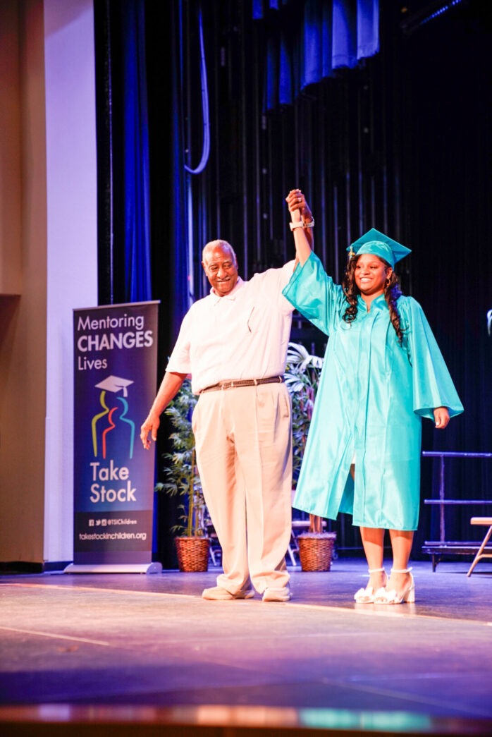 a couple of people that are standing on a stage