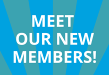 a blue and green background with the words meet our new members