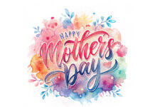 a watercolor painting with the words happy mothers day