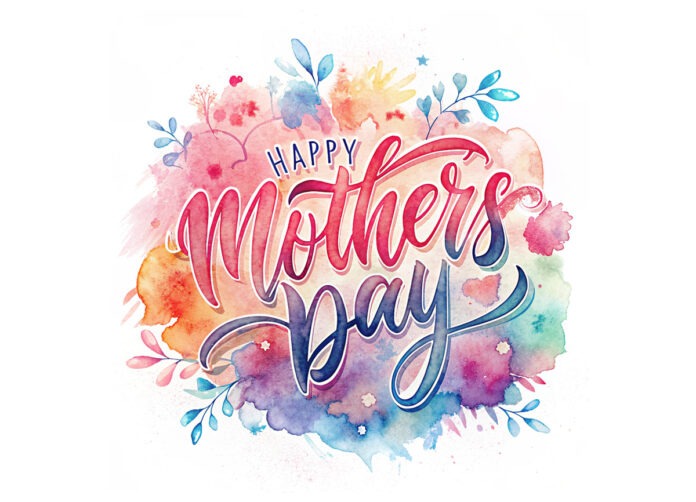 a watercolor painting with the words happy mothers day