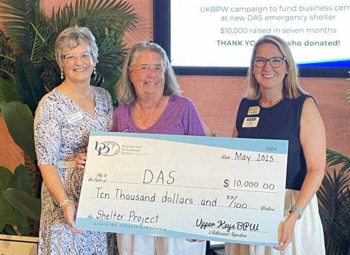 DAS shelter project a group of women standing next to each other holding a large check
