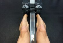 a person on a treadmill with their feet on the treadmill