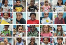 a collage of a group of children holding books