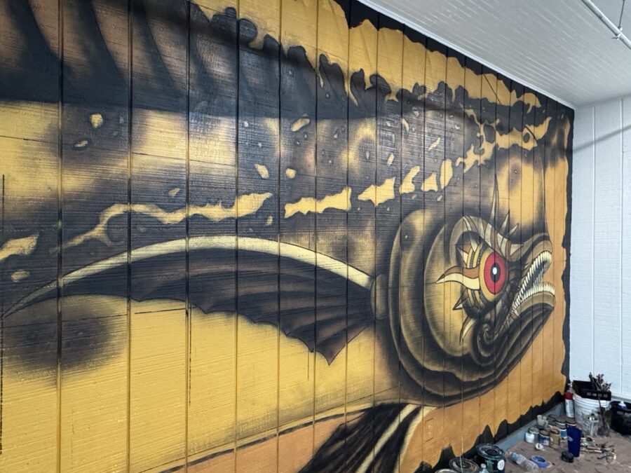 a large mural on the side of a building