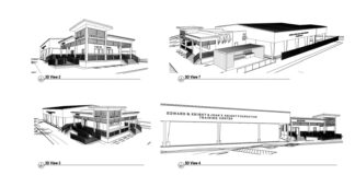 a drawing of four different types of houses