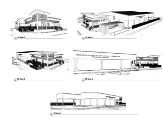 a drawing of four different types of houses