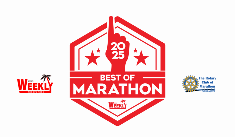 a red and white logo with the words best of marathon